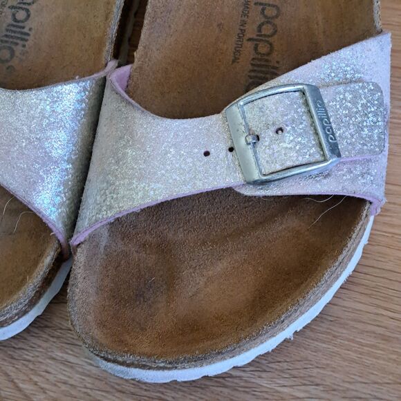 Birkenstock Women’s 39 EU 8 Narrow Papillo Madrid Silver Glitter Slip-On Buckle - Picture 9 of 10